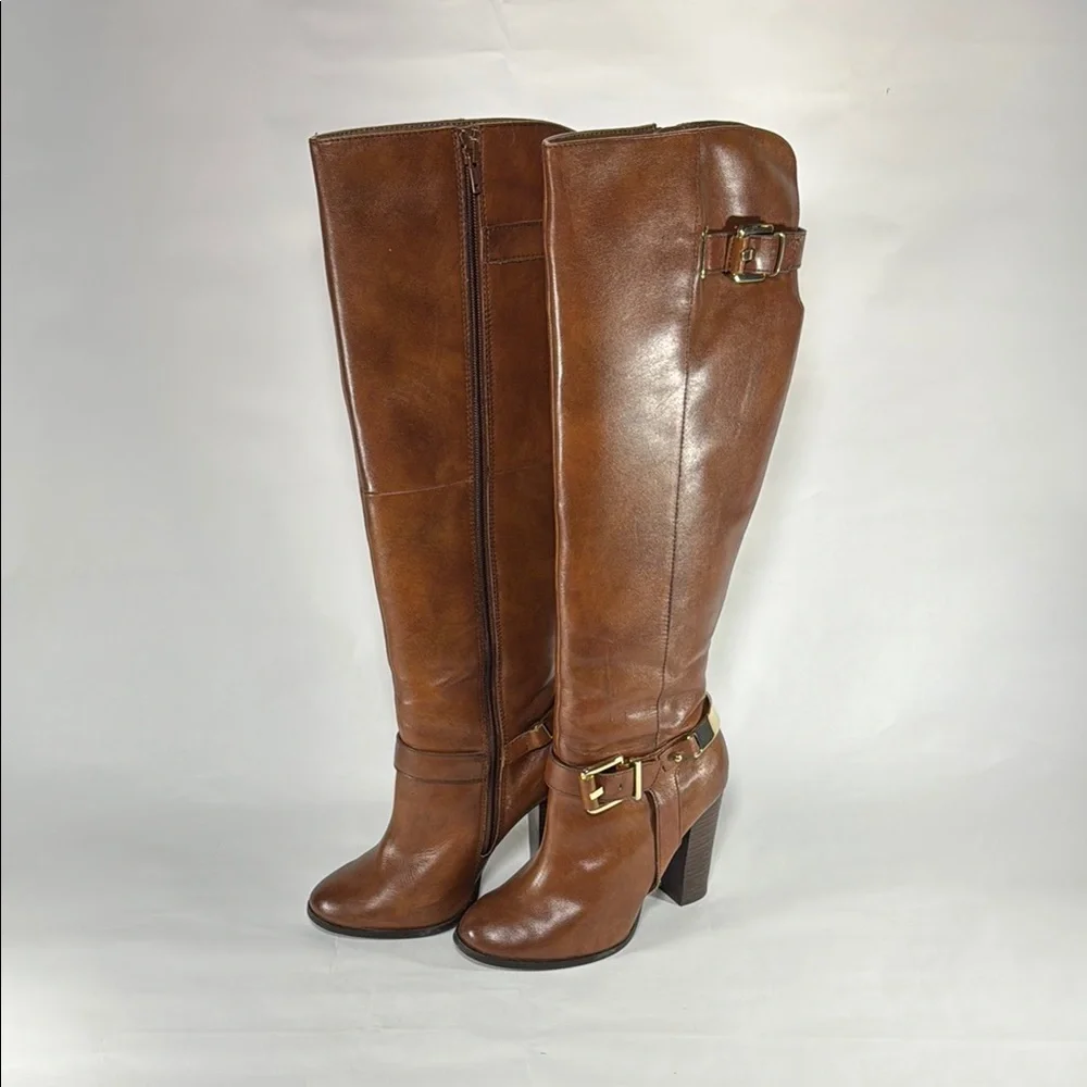 Aldo Brantingham Brown Knee-High Leather Boots 7.5 - Picture 2 of 10